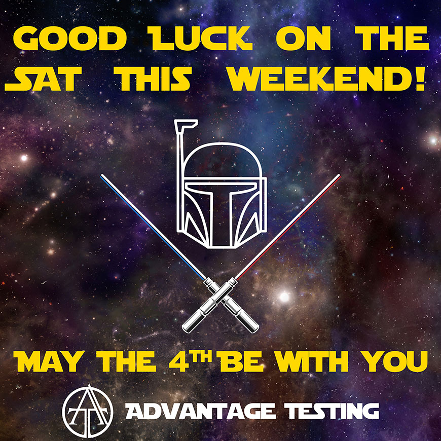 Good luck to everyone taking the SAT and SAT Subject Tests this weekend!