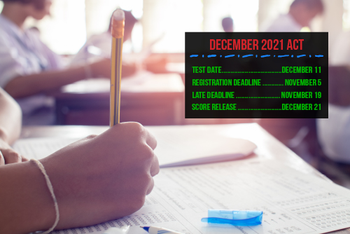 Attention ACT students: the registration deadline for the exam offered on December 11 is this Friday, November 5