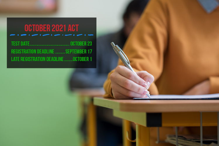 Attention ACT students: the registration deadline for the exam offered on October 23 is this Friday, September 17
