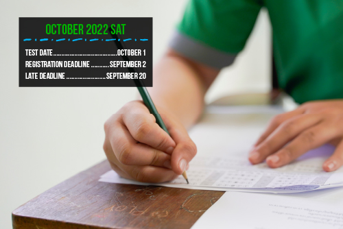 Attention SAT students: the registration deadline for the October 1 paper-and-pencil SAT is tomorrow Friday, September 2